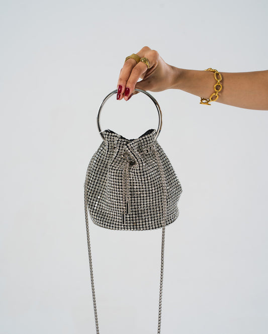 Rhinestone bucket bag