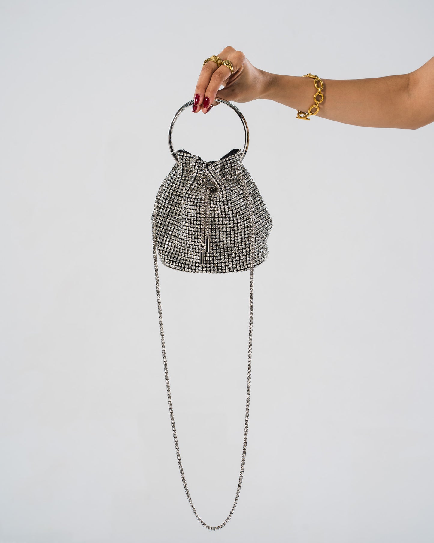 Rhinestone bucket bag