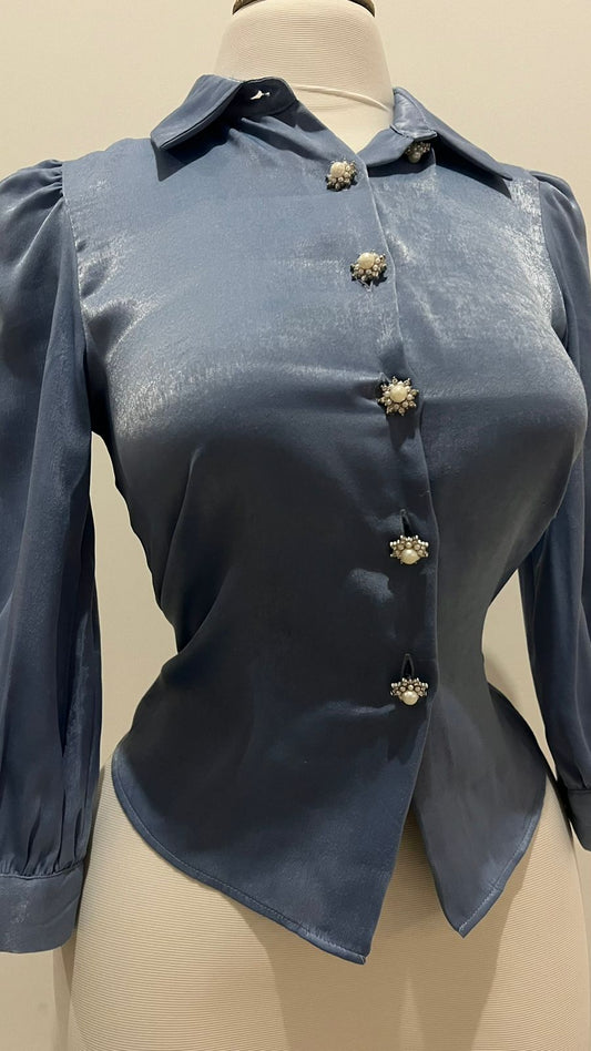 Blusa seda con botones